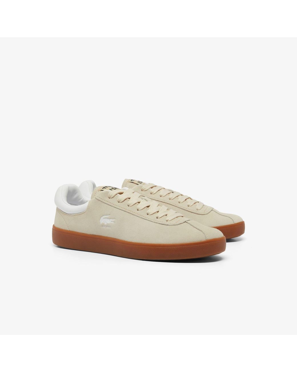Lacoste White Baseshot Suede Trainers Size 7.5 for men