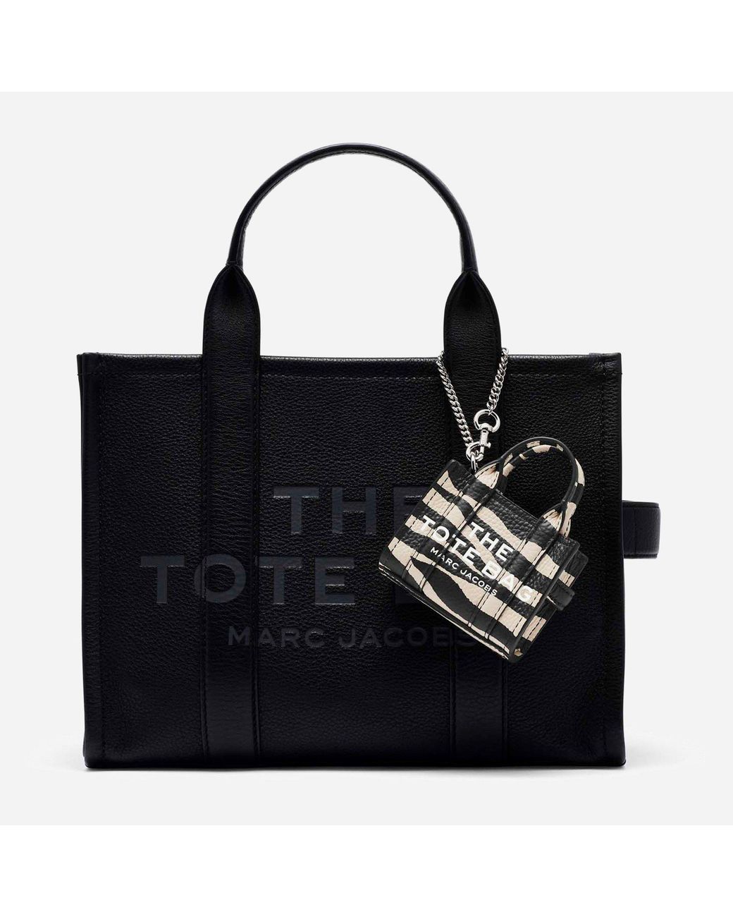 Marc Jacobs Black Lth Nano Chrome Charm