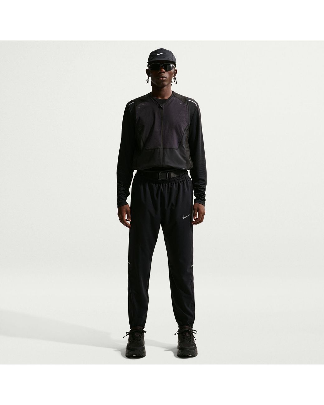 Nike Black Miler Woven Performance Tracksuit Bottoms for men
