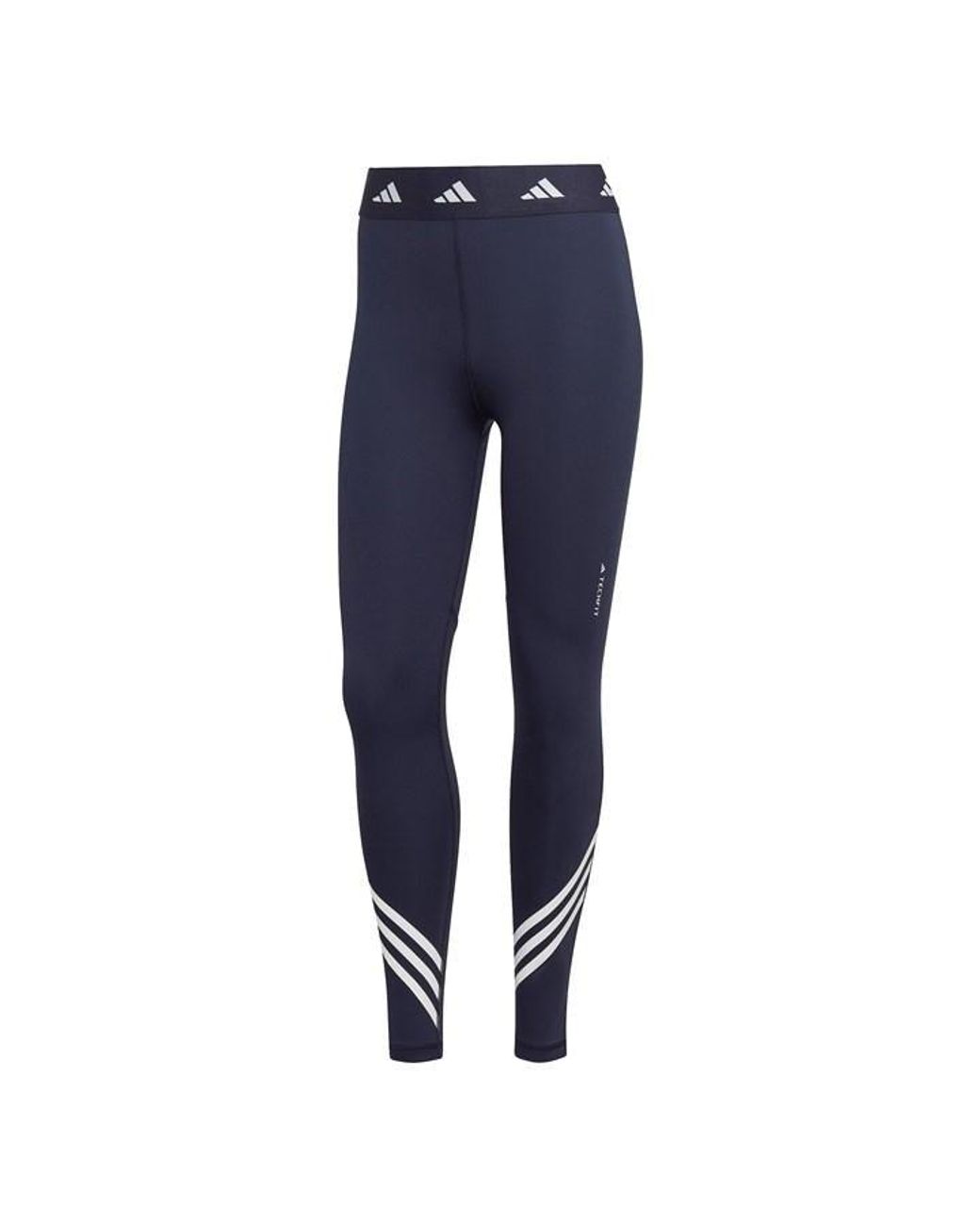 Adidas Blue Techfit 3 Stripe leggings Womens