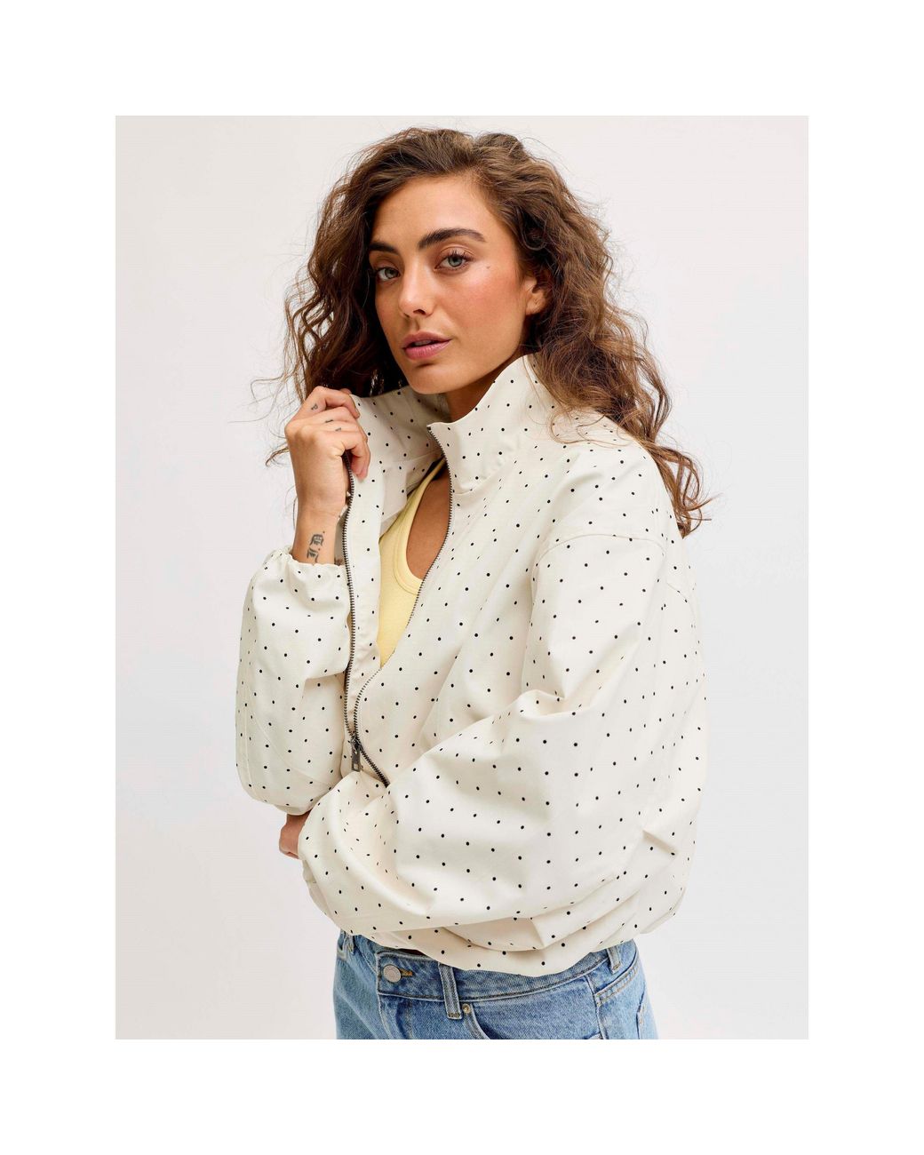JJXX White Polka Dot Harrington Jacket