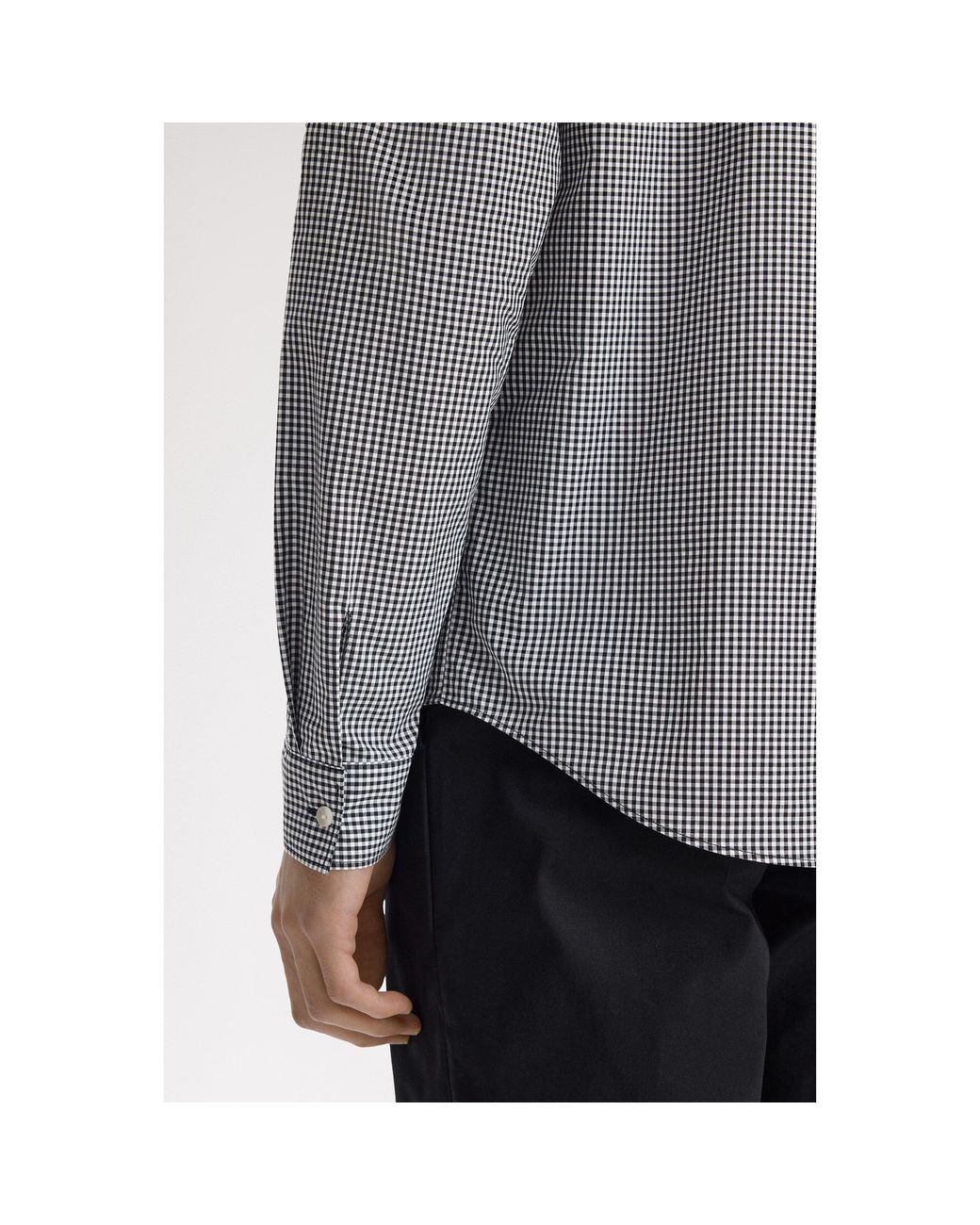 Fred Perry Gray Long Sleeve Patterned Shirt for men