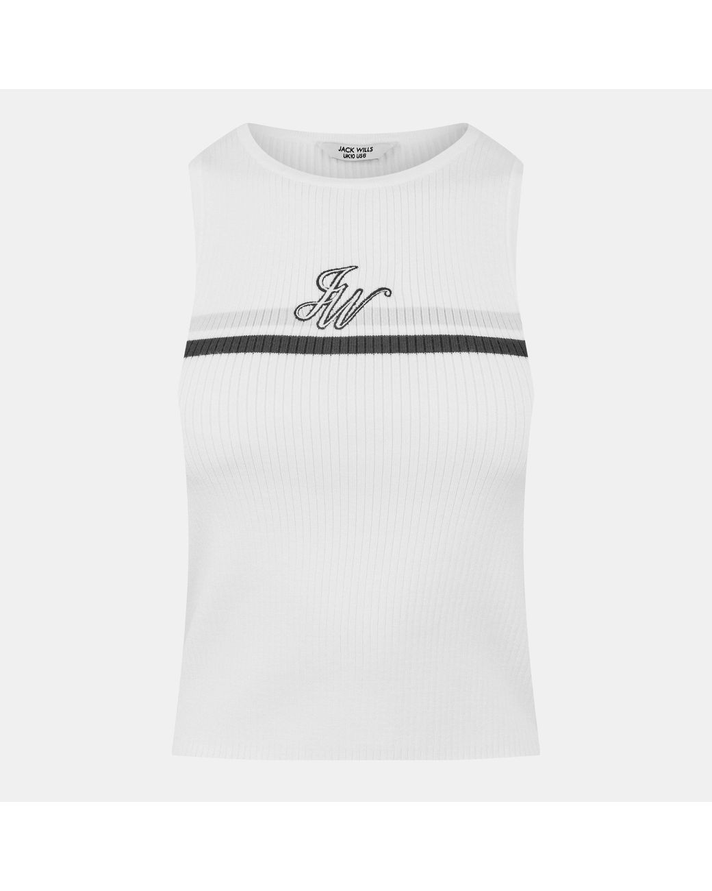 Jack Wills White Embroidered Knitted Sweater Vest