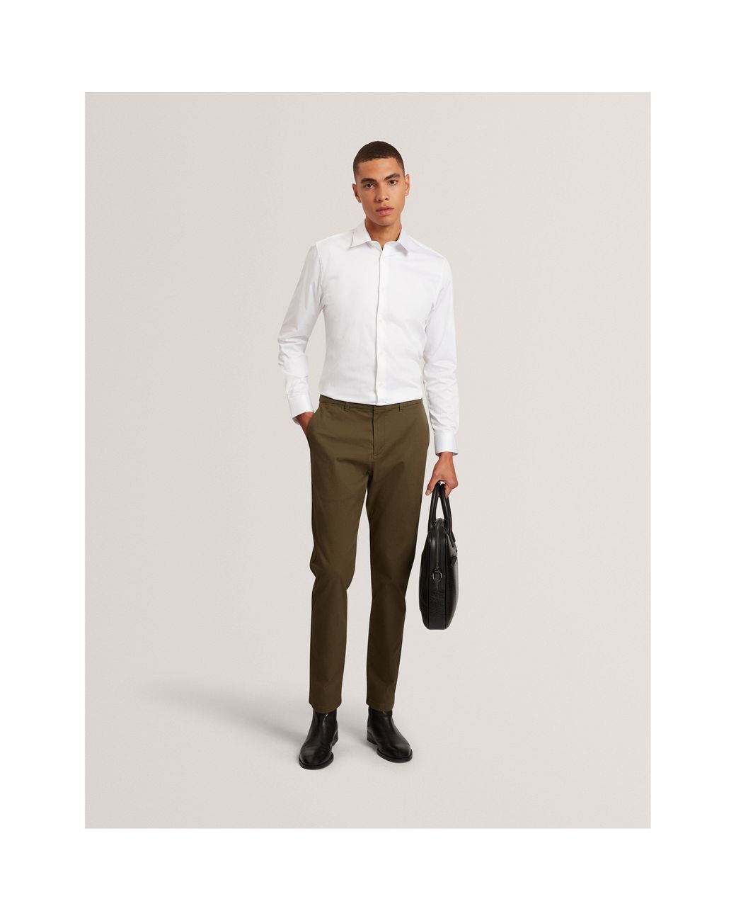 Ted Baker White Long-Sleeve Cotton Shirt for men