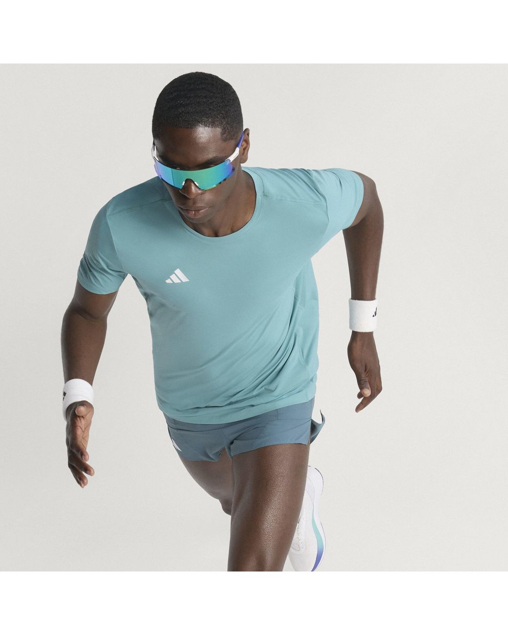 Adidas Blue Adizero Essentials Running T-Shirt for men