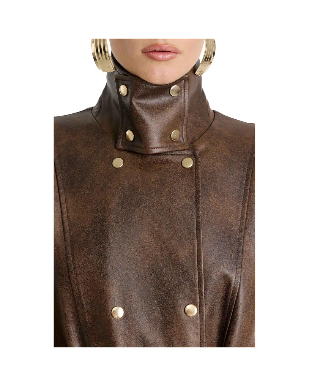 Bardot Black Milana Faux Leather Trench Coat