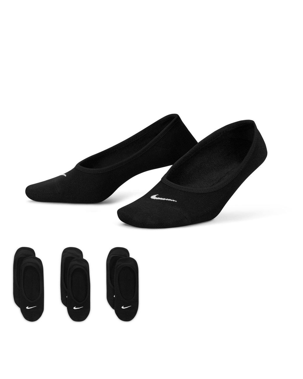 Nike Black 3 Pack Invisible Socks Ladies