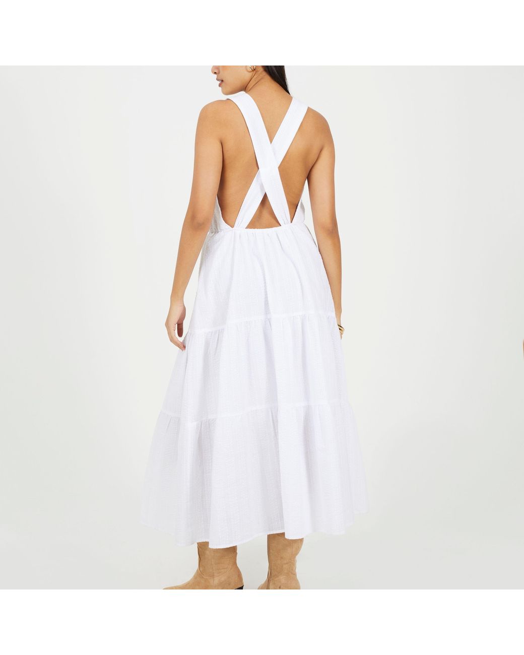 Brave Soul White Sleeveless A Line Dress