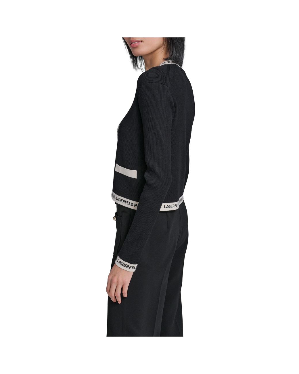 Karl Lagerfeld Black Sportswear Cardigan