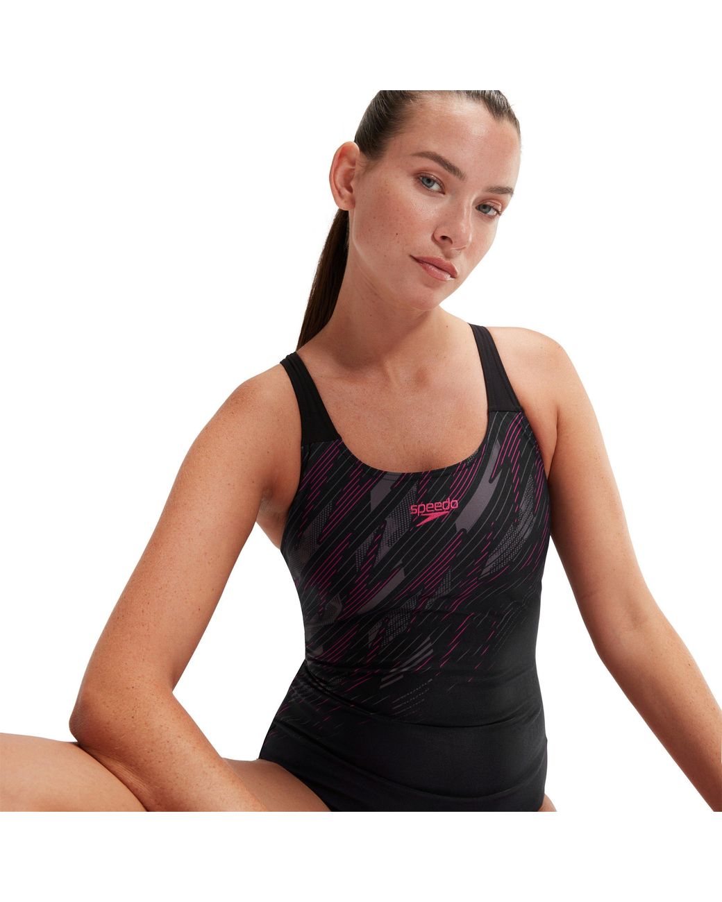 Speedo Black Hyperboom Placement Muscleback