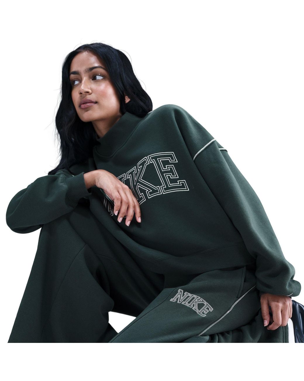 Nike Green Speed Fleece Solid Patterned Joggers