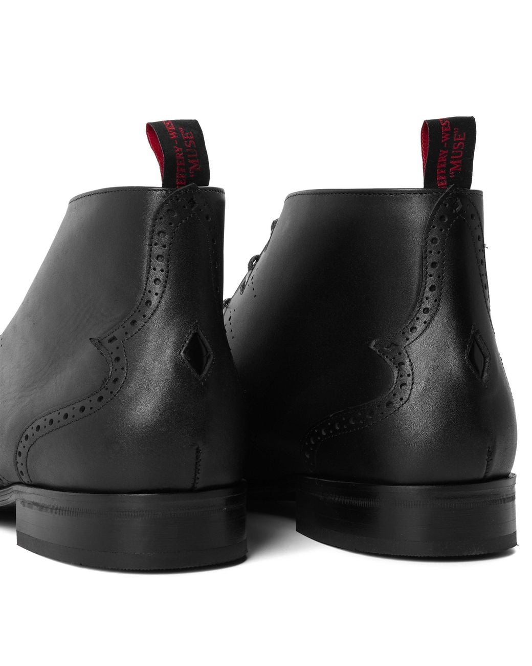 Jeffery West Black Scarface Leather Chukka Boots for men