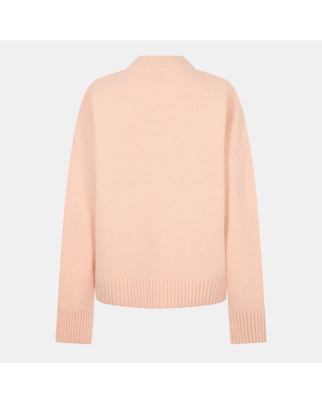 AMI Pink Nuage Soft Knit Relaxed Fit Crew Neck Jumper