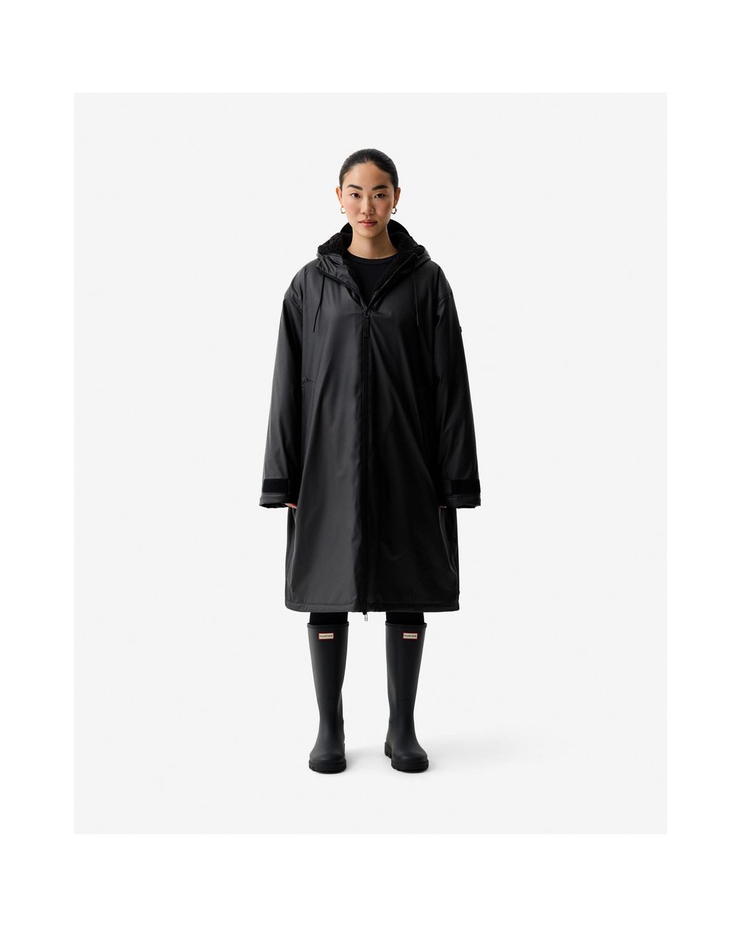 Hunter Black Cocoon Rbe Rain Anorak