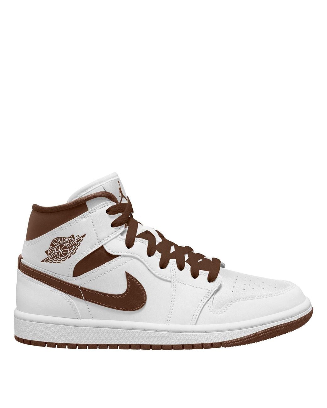 Nike Brown 1 Mid Leather High-Top Trainers