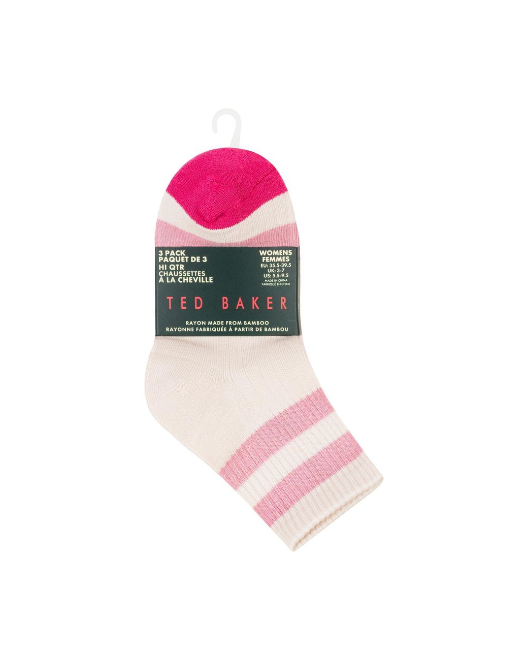 Ted Baker Pink Quarter Socks