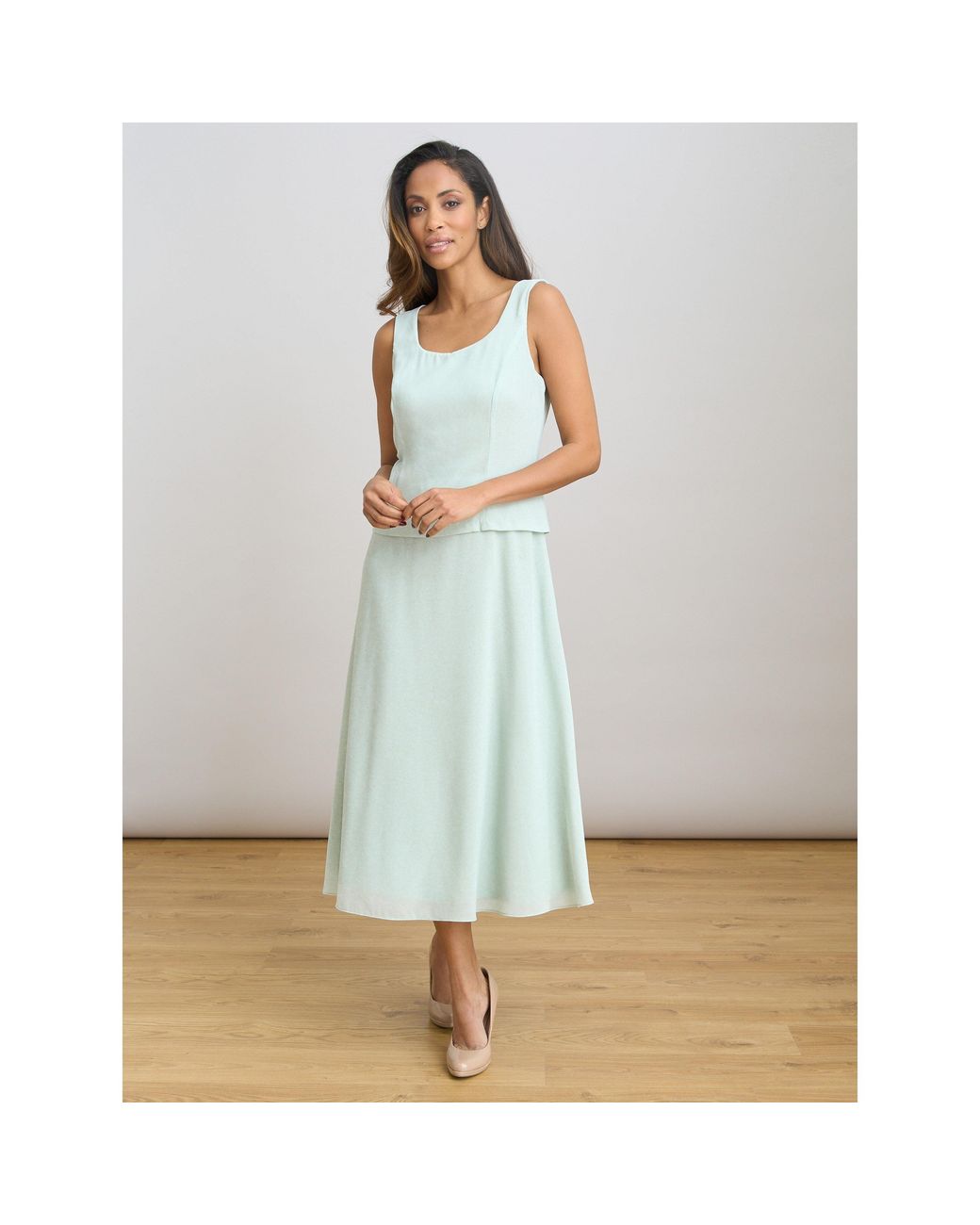 Gina Bacconi Green Page Fancy Jacket & Chiffon Dress