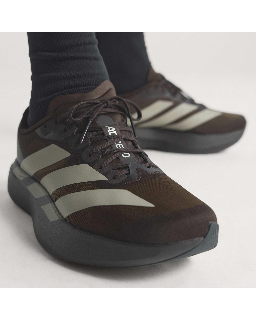 Adidas Brown Adizero Evo Sl Shoes for men