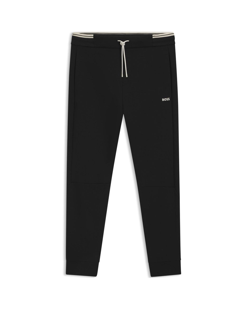 Boss Black Soft Cotton-Blend Jogging Bottoms for men
