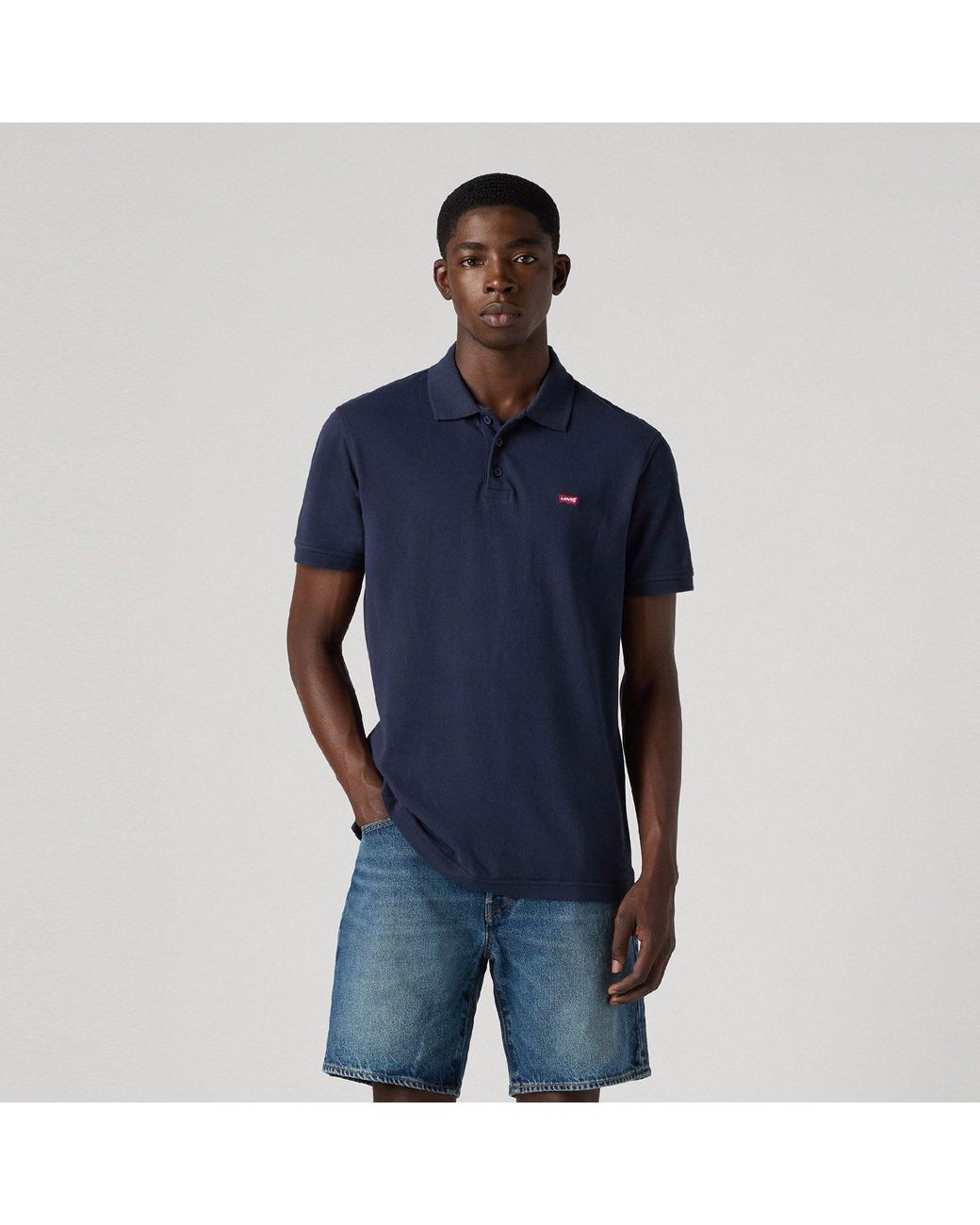 Levi's Blue Short-Sleeve Polo Shirt for men