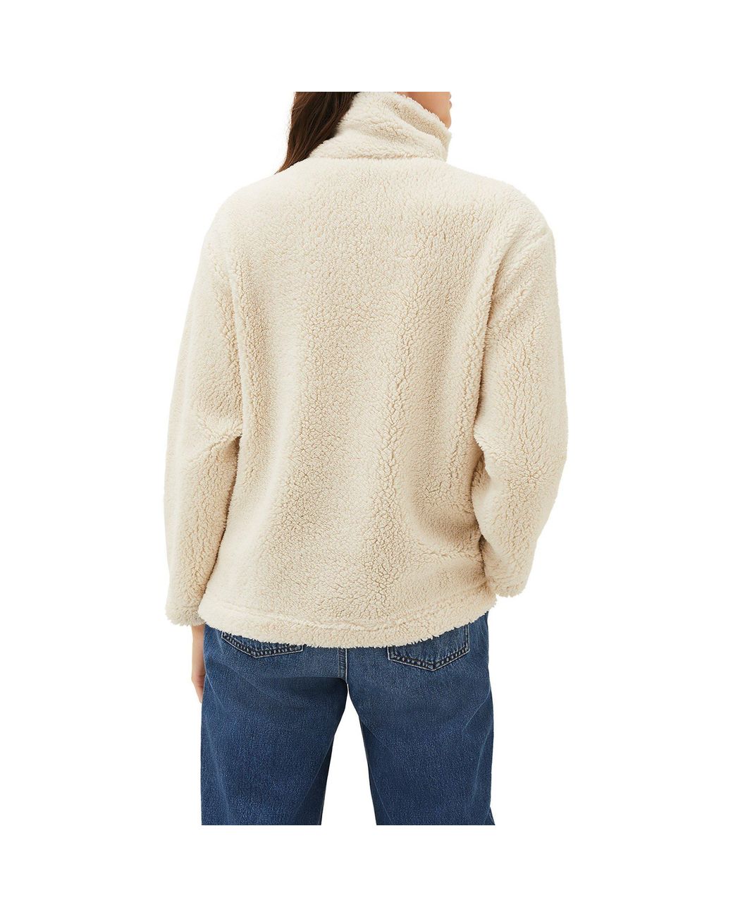 Phase Eight Natural Ione Borg Zip Funnel Neck Jacket