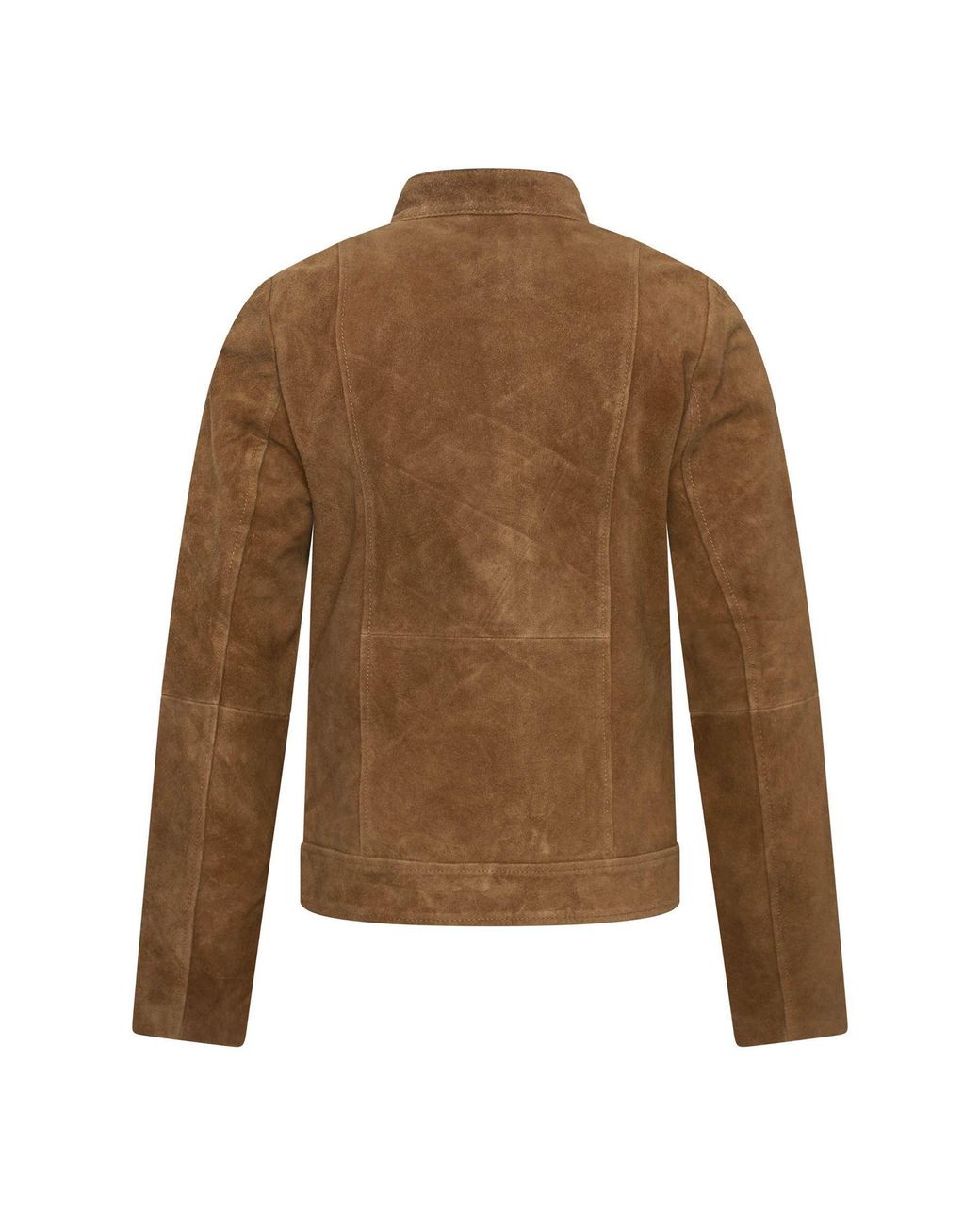 Elle Brown Lara Suede Moto Jacket
