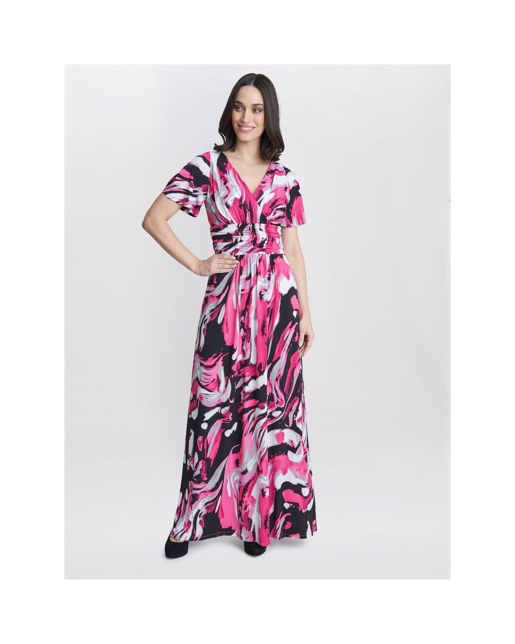 Gina Bacconi Red Fifi Jersey Maxi Dress