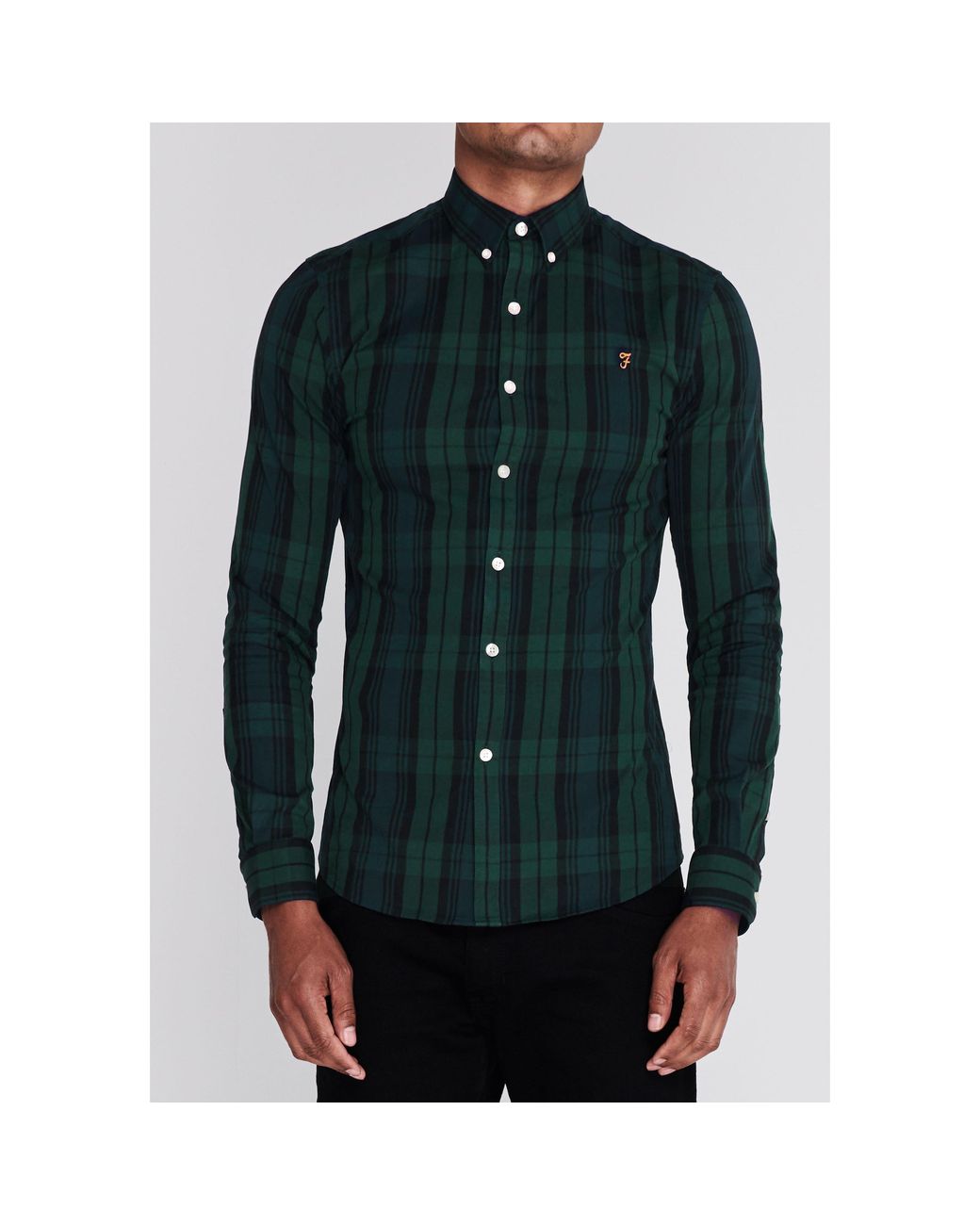 Farah Green Brewer Checked Shirt for men