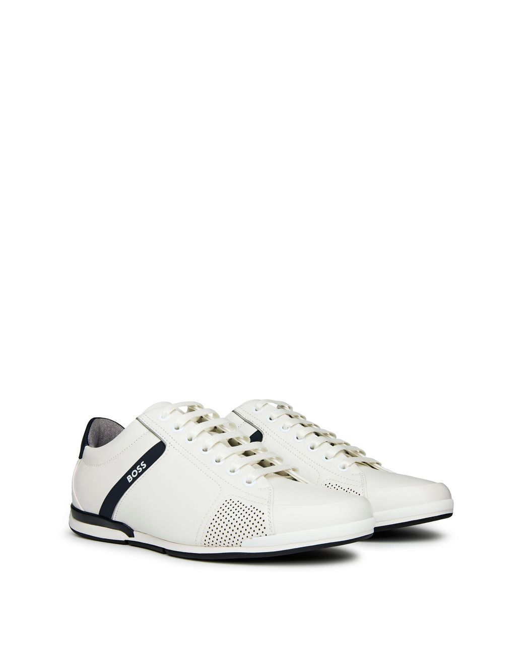 Boss White Saturn Low Trainers for men
