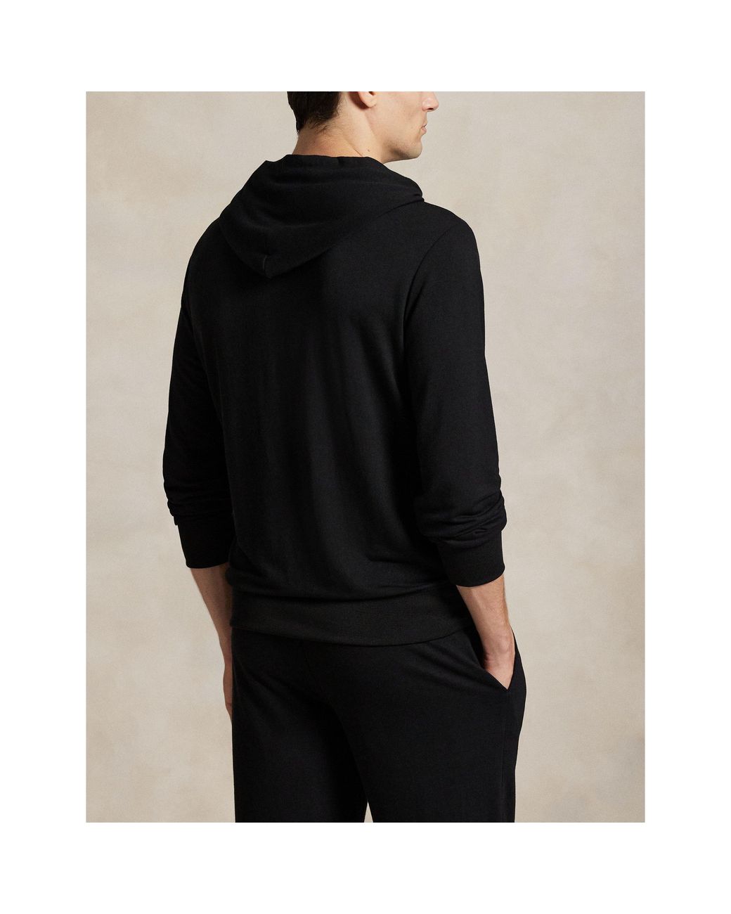 Polo Ralph Lauren Black Puck Logo Pull Over Hoodie for men