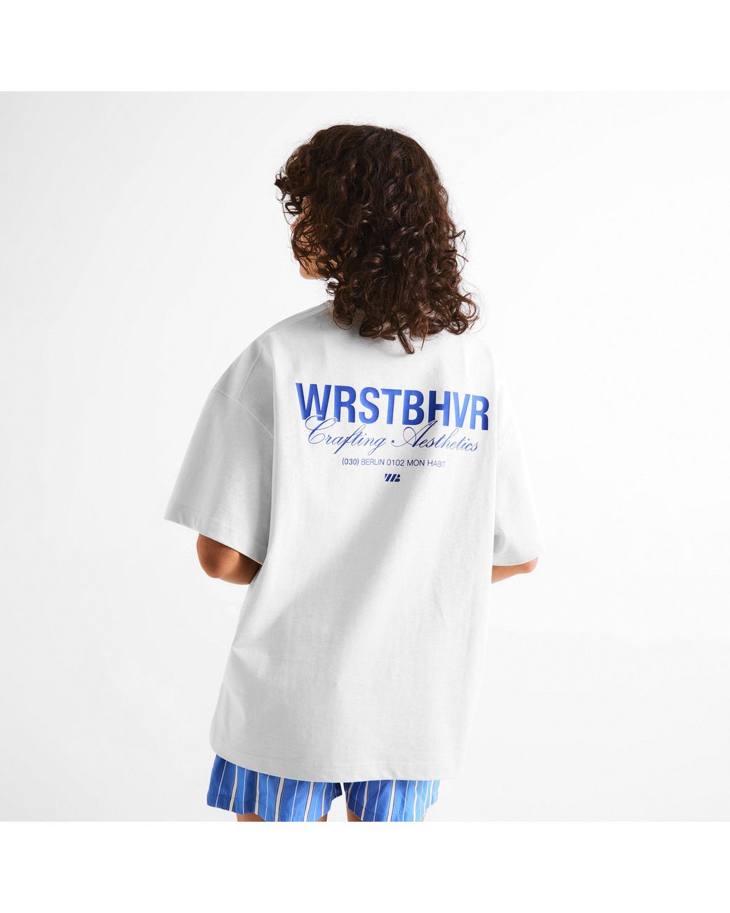 WRSTBHVR White Stdio V-13 Over The Head Cotton Oversized-Fit T-Shirt