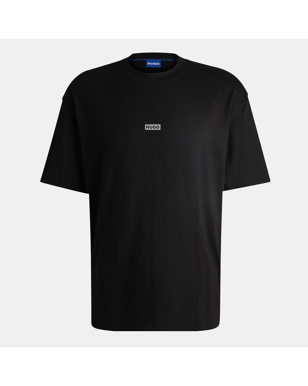 HUGO Black Printed Logo Back T-Shirt With Mcmxciii Text for men
