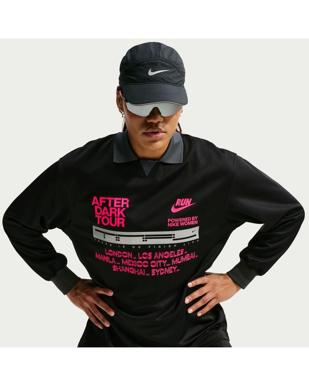 Nike Black Adt Ls Run Tee Ld64