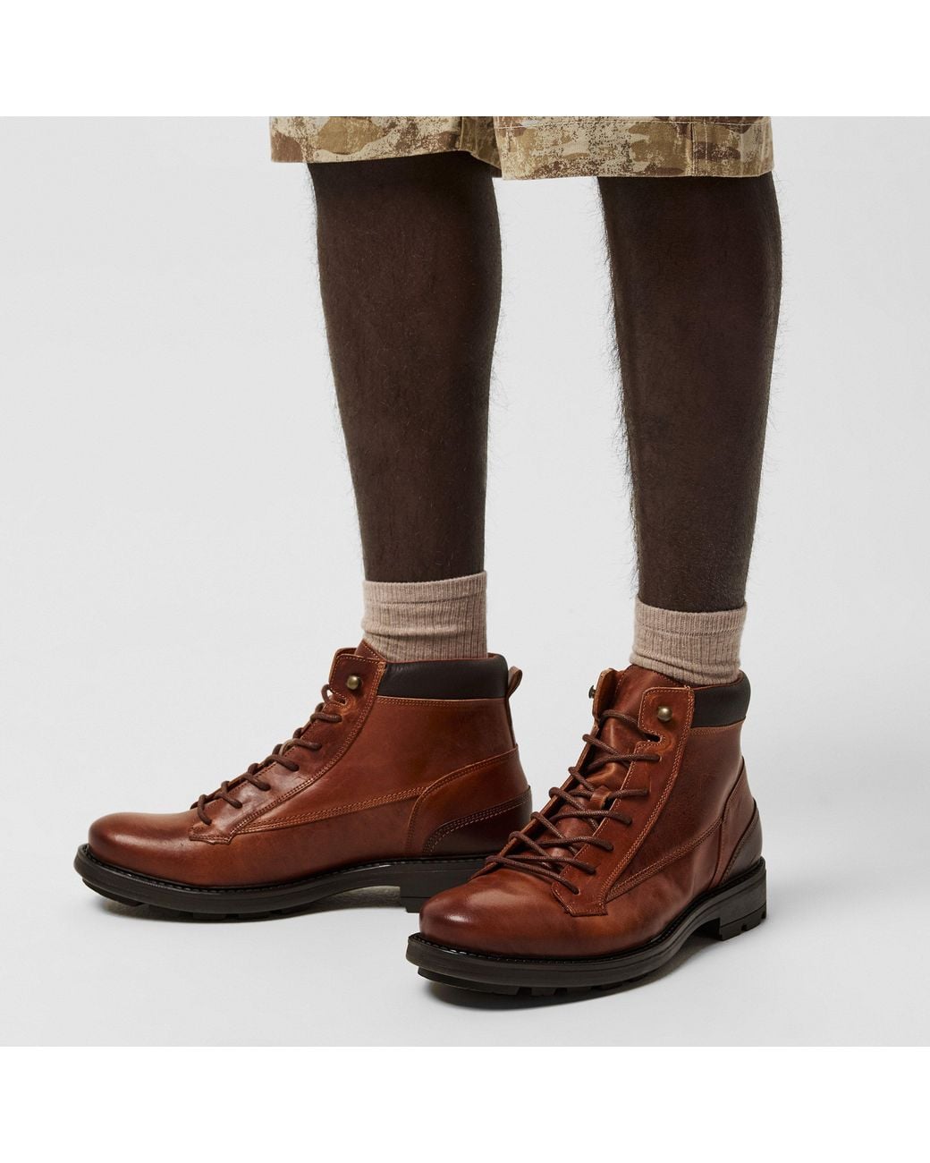 Firetrap Brown Riva Hiker Boots for men