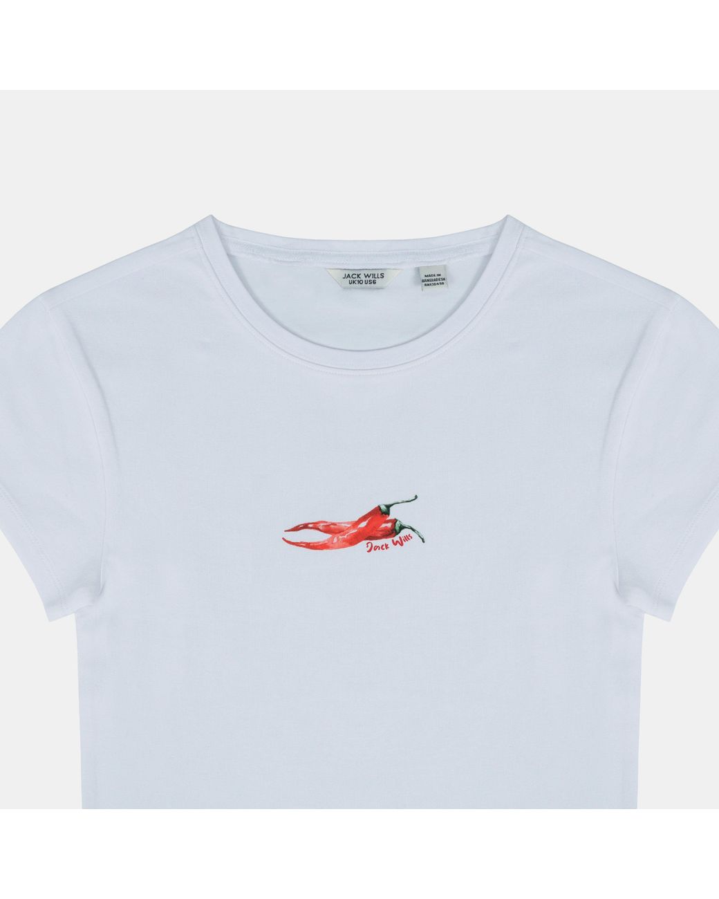 Jack Wills Blue Graphic Cotton Short Sleeve Crew Neck Print Crop Top