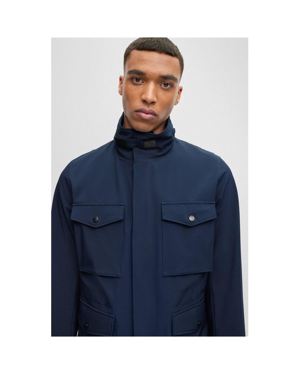 Boss Blue P Cardello Trench Coat for men