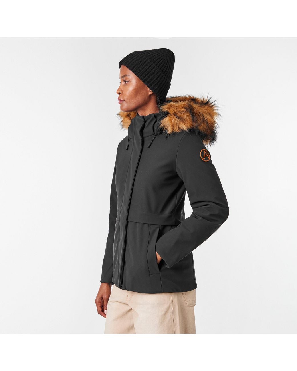 ARCTIC ARMY Black Hooded Long Sleeve Weather Resistant Parka