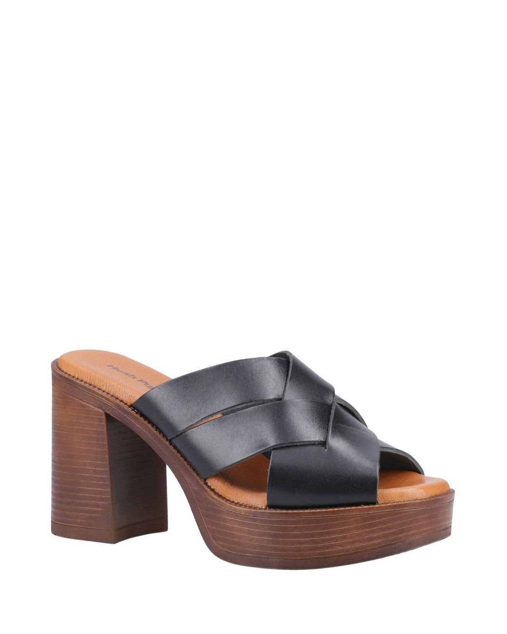 Hush Puppies Gray Gigi Platform Leather Heeled Sandals