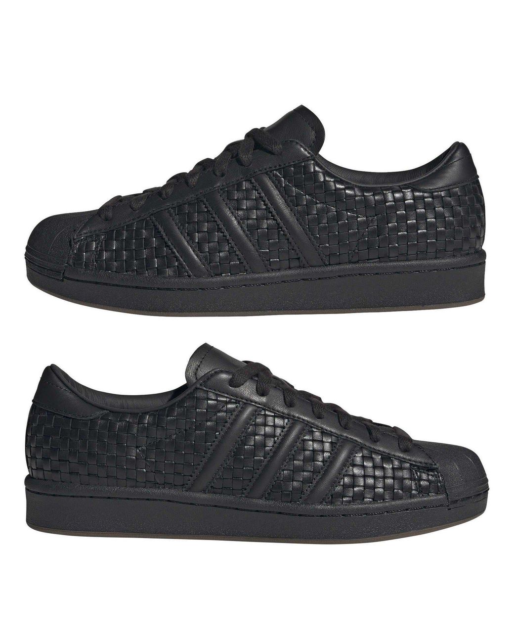 Adidas Originals Black Superstar Shell Toe Low-Top Trainers
