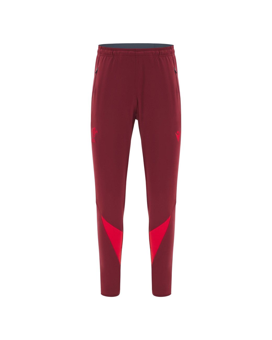 MACRON Red Wales Rugby Tracksuit Bottoms 2025 for men