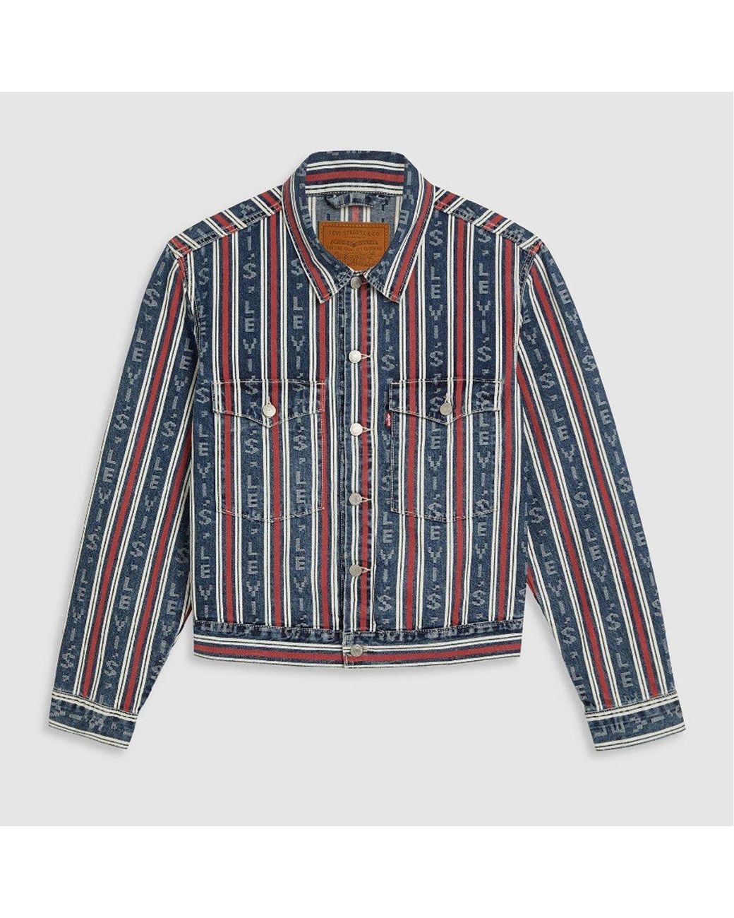 Levi's Blue Levi's Vertical Stripe Patterned Denim Jacket for men