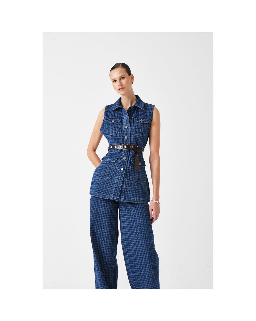 seventy + mochi Blue Ani Peplum Top