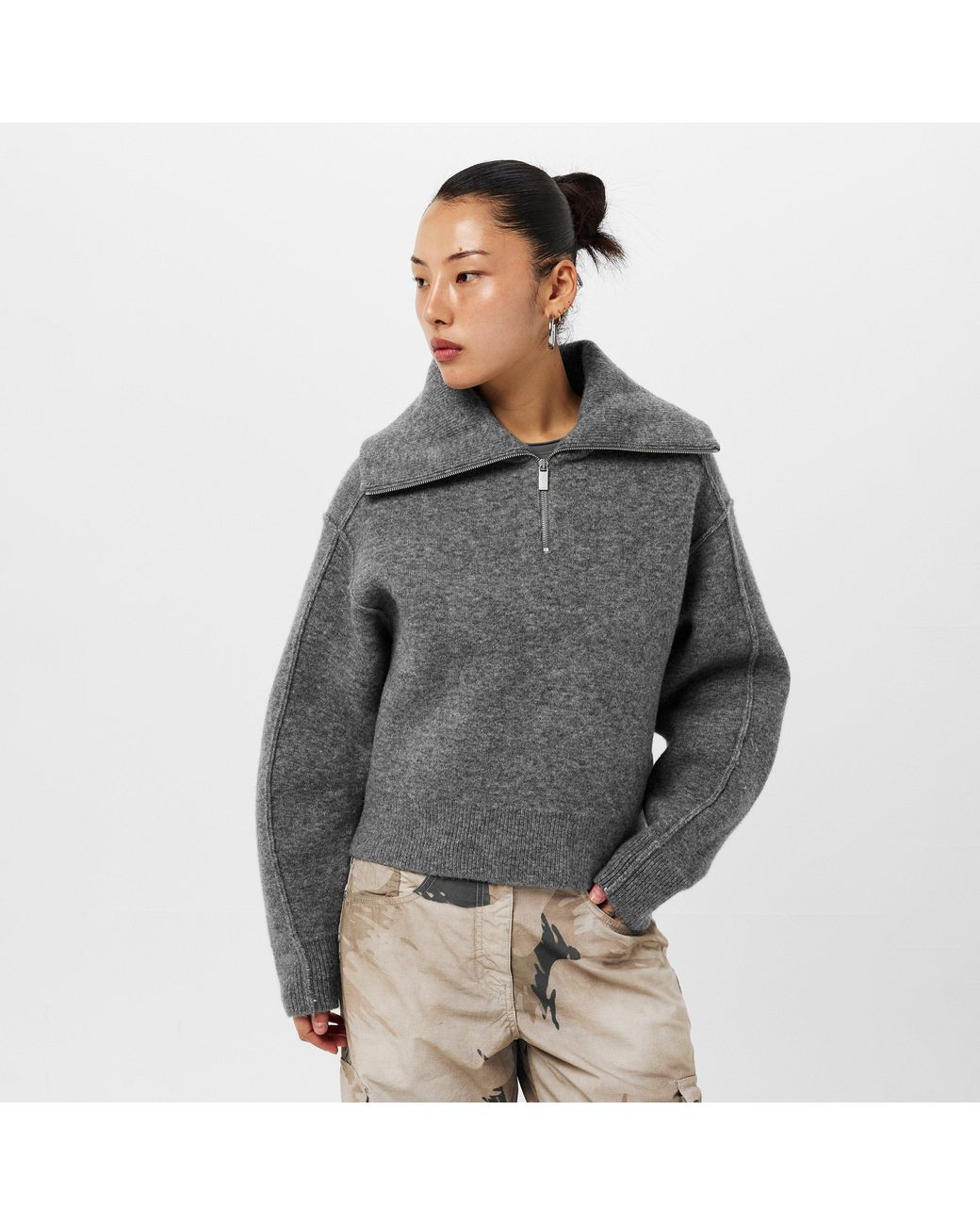 Represent Gray Polar Crew Neck Jumper