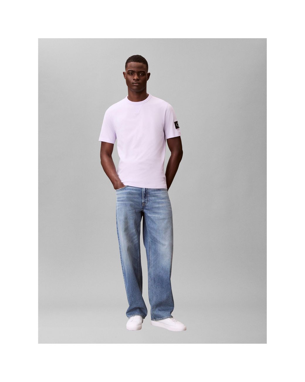 Calvin Klein Purple Monogram Badge T-Shirt for men