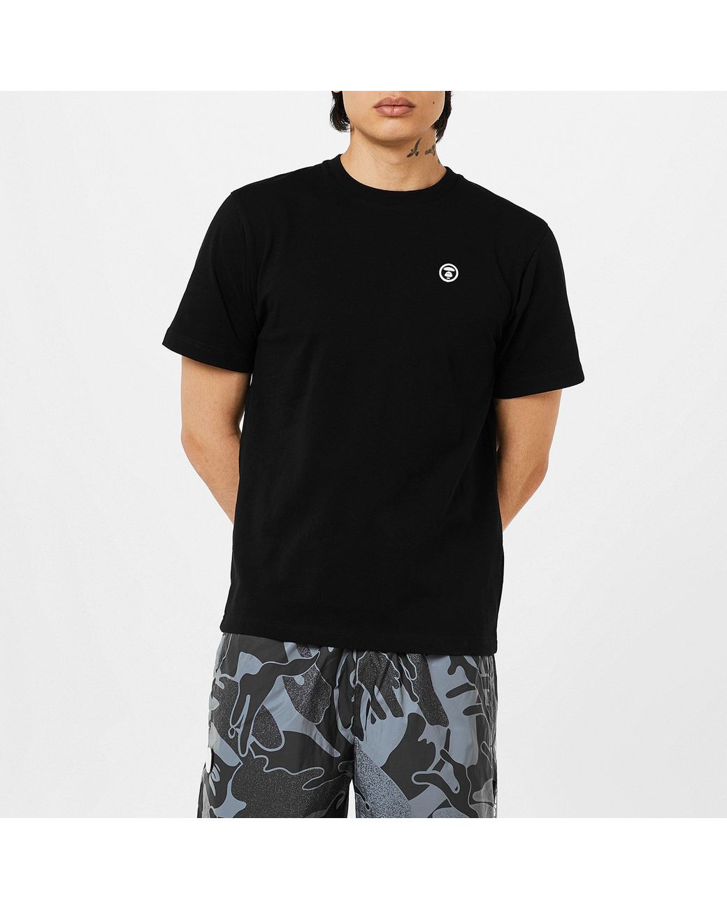 Aape Black Logo Patch T-shirt for men