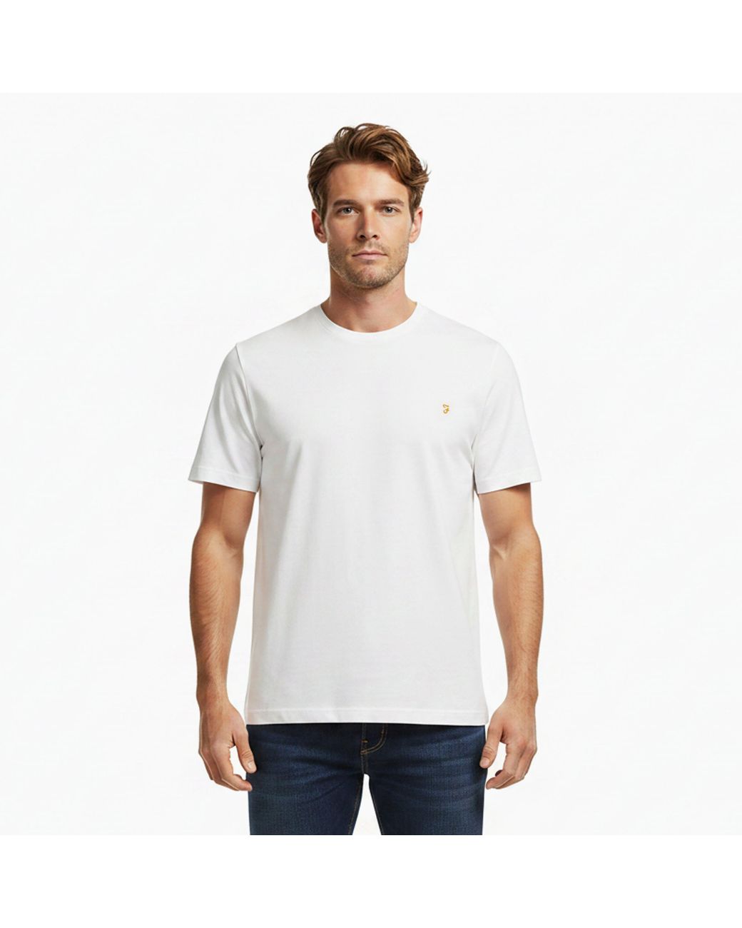 Farah White Harrow Ss T-Shirt for men