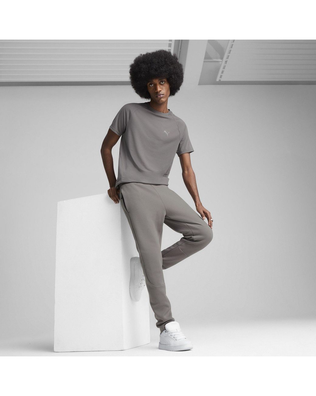 PUMA Gray Evostripe Pants Dk Op Joggers for men