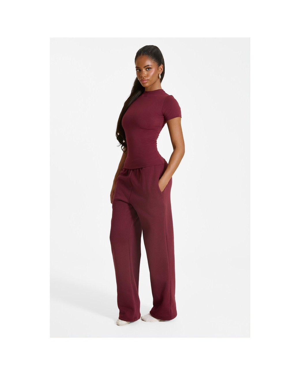 Mars the Label Red Sculpt Short Sleeve Top