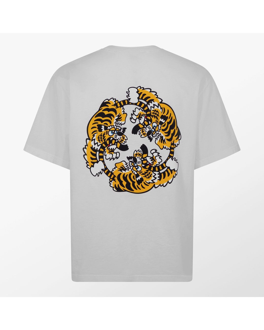 KENZO Gray Tiger Embroidered T-Shirt for men