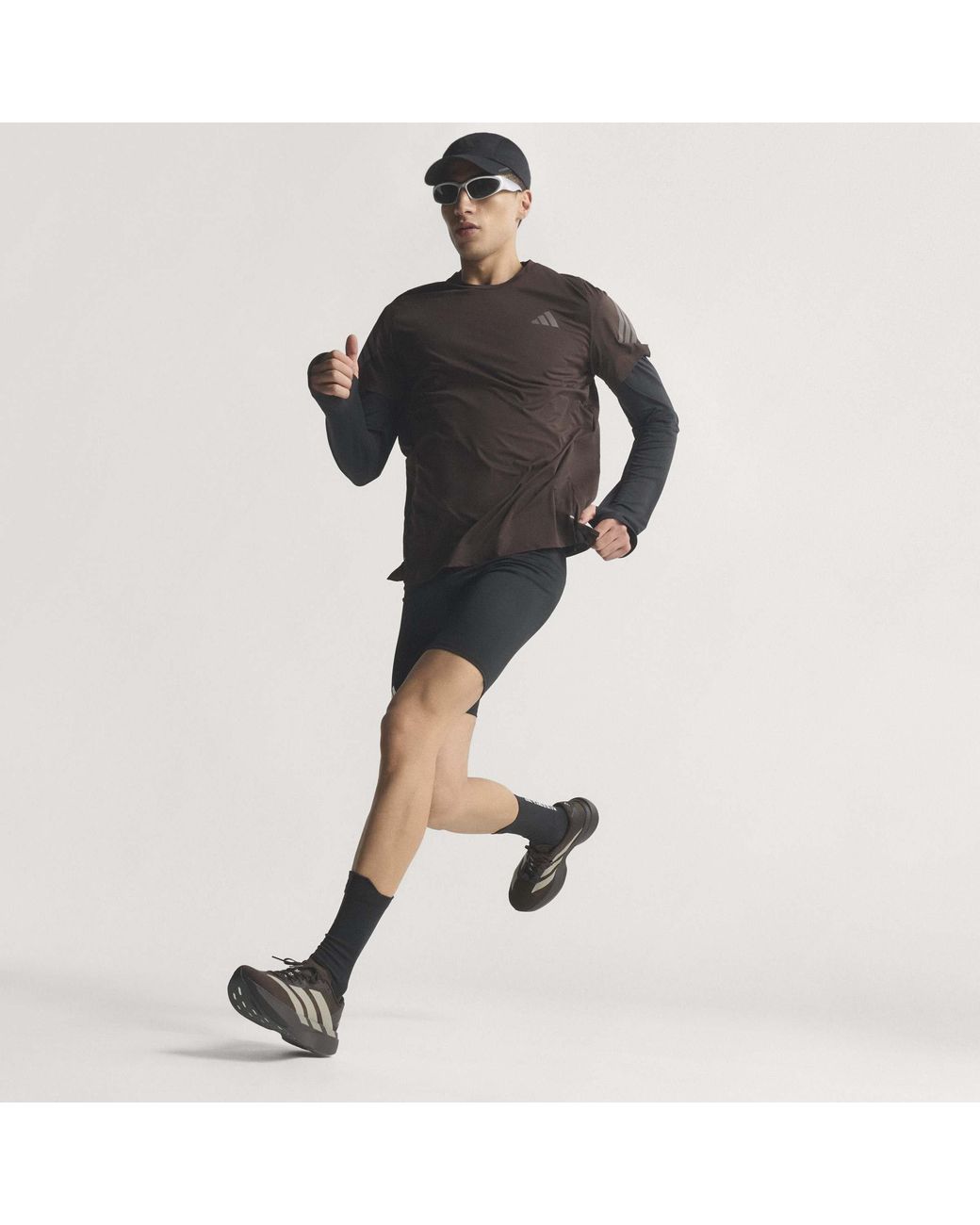 Adidas Brown Adizero Evo Sl Shoes for men